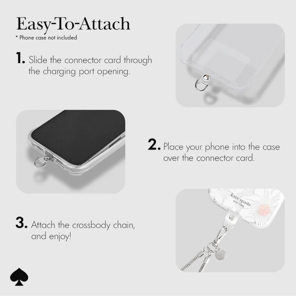 $60 Kate Spade ♠️ Phone Crossbody - Heart of Silver NWT Universal Fit - Picture 7 of 8